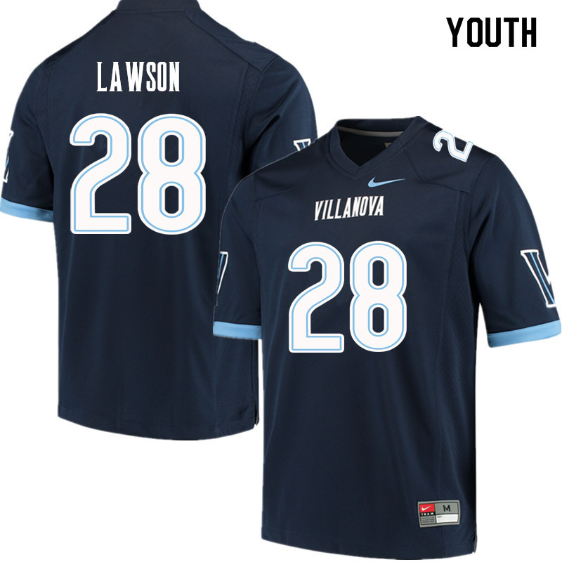 Youth #28 James Lawson Villanova Wildcats College Football Jerseys Sale-Navy